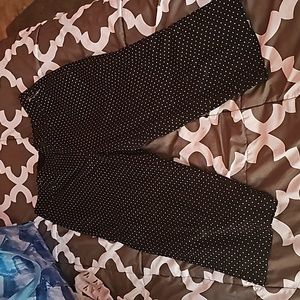 Briggs New York Black and White Polka Dot Dreas Capri  Pants Size 14